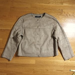 ZARA Biege Boxy Winter Jacket